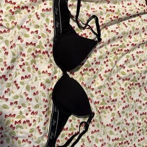 PINK Victoria's Secret Black Lace Bra with Adjustable Straps
